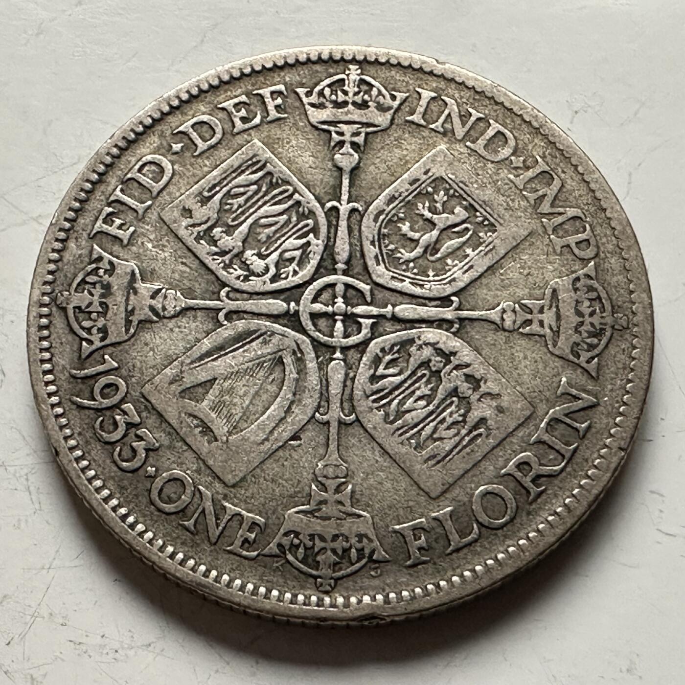 🌹外币初藏🌹🐯2026年第13场  每周二四六晚8️⃣点 接代拍  英国1933年1弗洛林银币 11.3克50%银