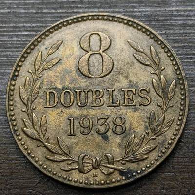 【铜匠收藏】★第141★散币专场 不寄存，30包邮。不满30元，支付5元运费。《接受代拍 代送NGC评级》 - 45【无寄存】英属根西 1838年 8道布青铜币 三狮纹章