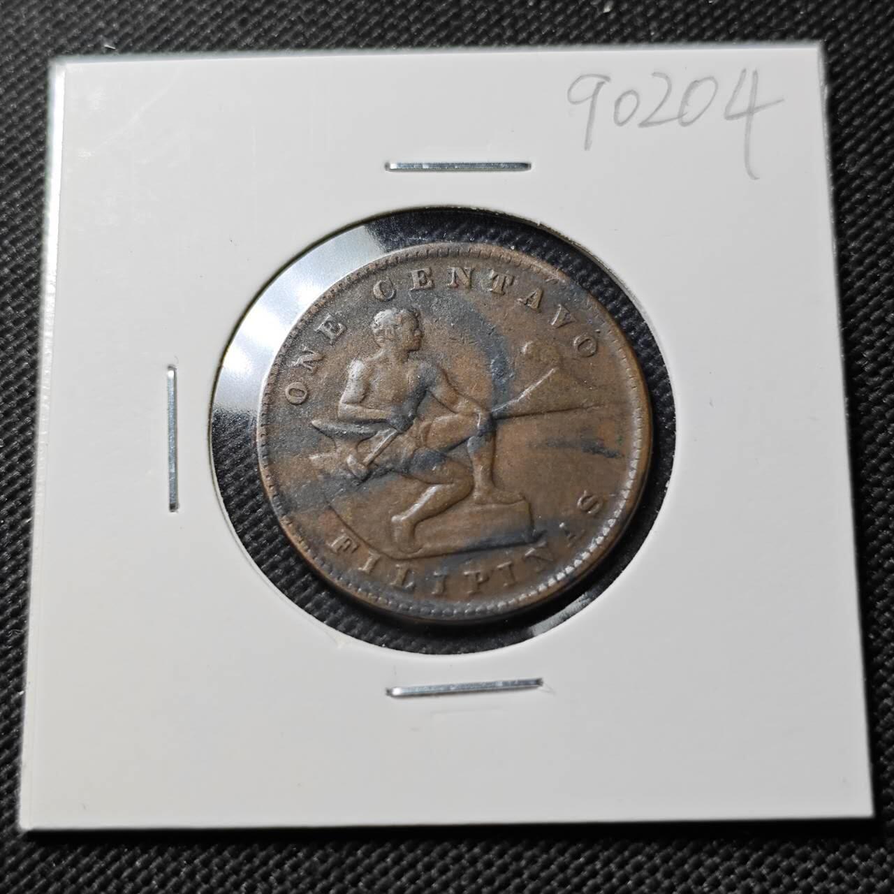 KK钱币收藏小铺  第390期  2月预留时间 周末发货  1916美属菲律宾1分铜币