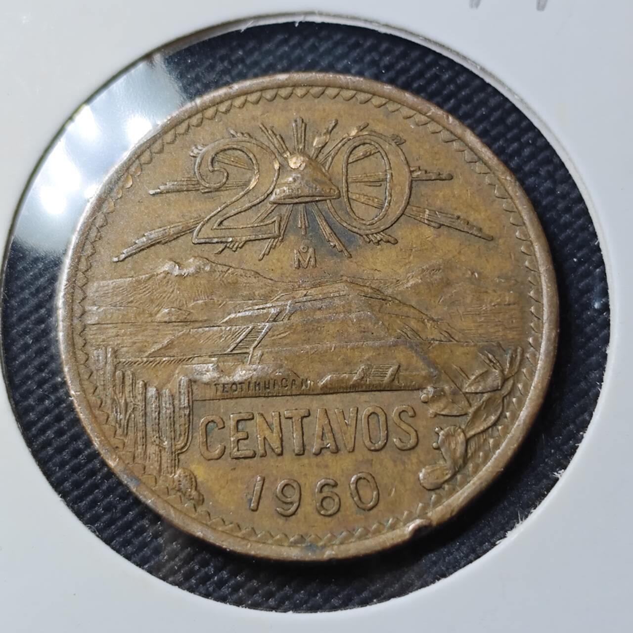 KK钱币收藏小铺  第390期  2月预留时间 周末发货  墨西哥20分铜币