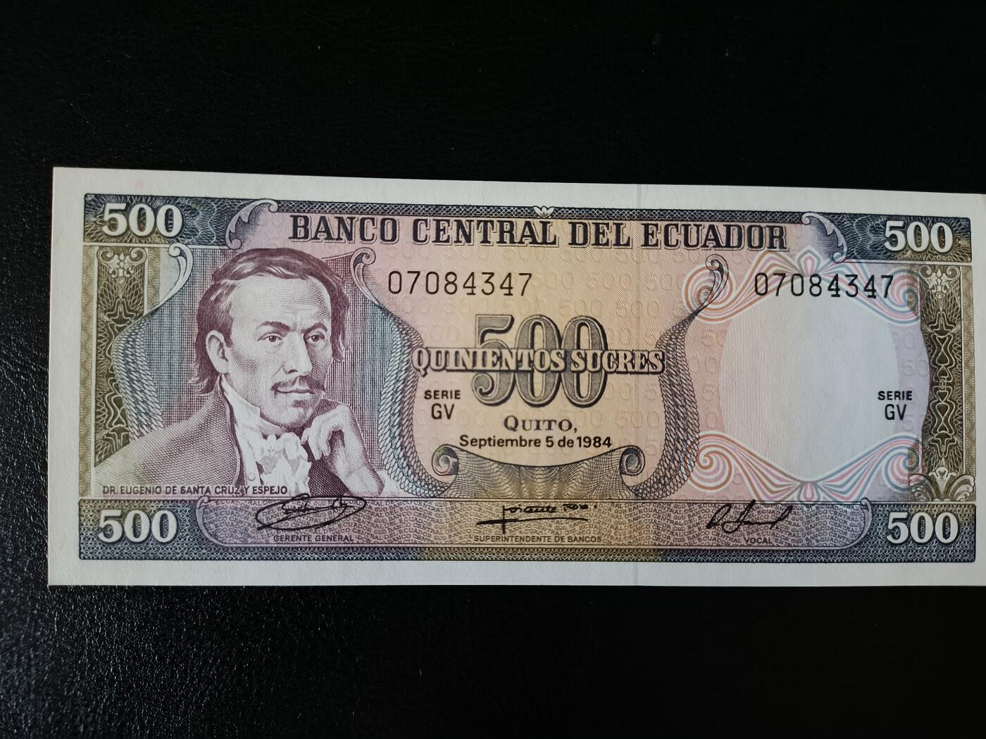 鑫鑫爱钱币2026-01-30 1984-厄瓜多尔-500苏克雷【UNC-】