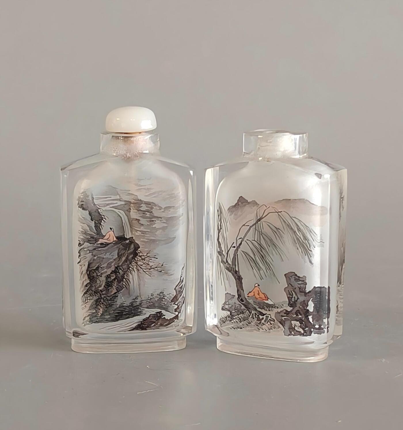 上海都达杂项专场九（全场包邮） 出口创汇期 内画山水鼻烟壶 2件1-540