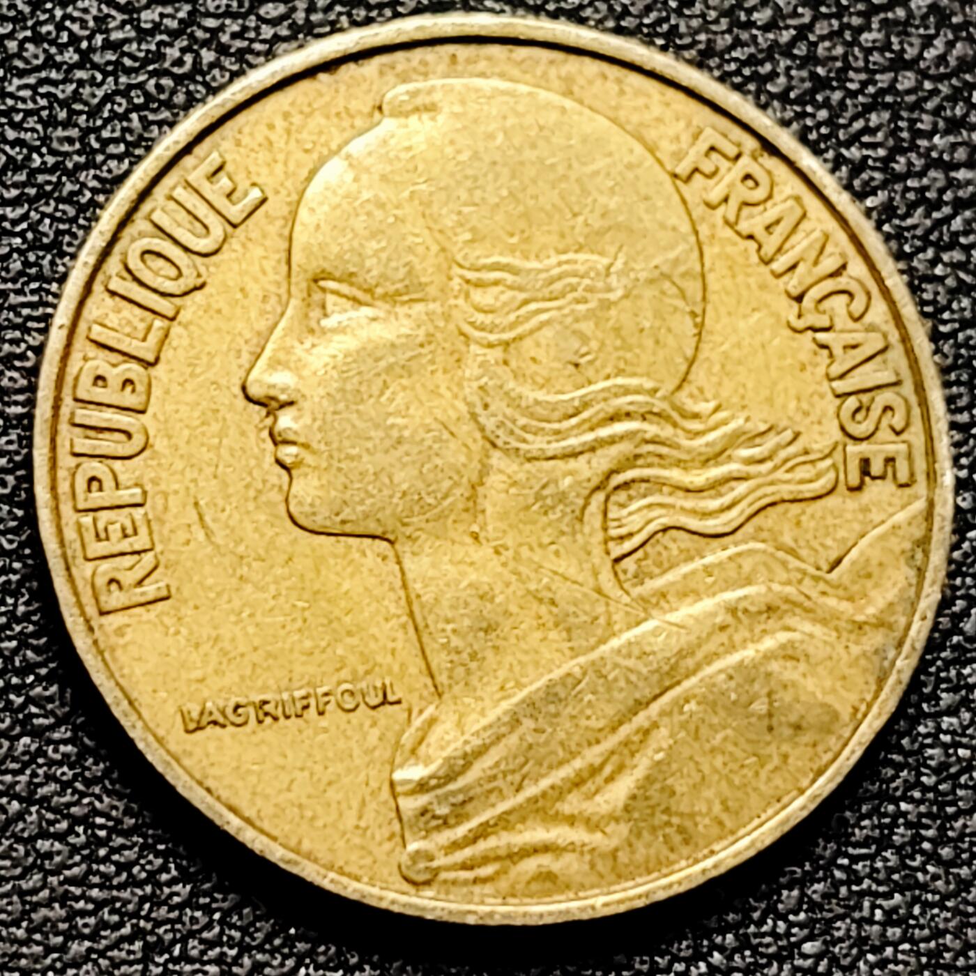 泉币菌-第176场- 精品福利场 法国1964年20生丁铜币 玛丽安娜 入欧前末版 绝版