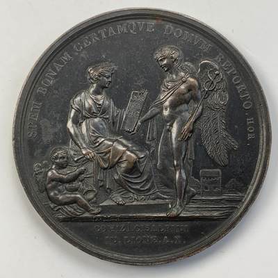 掌中浮雕-藏着的欧洲第051场 - 1802年法国里昂拿破仑一世执政意大利宪法颁布铜章，54.50mm