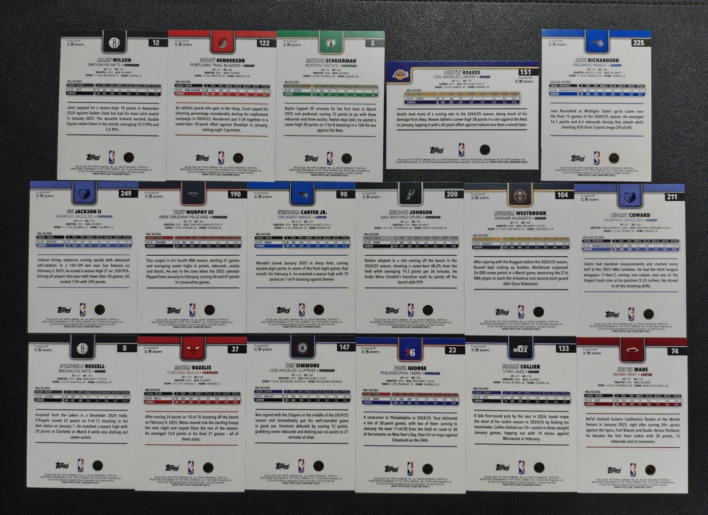 天玑星卡拍第165期《1.26周一截拍》持续收拍收评中 满赠卡需备注 球星卡 三十五张