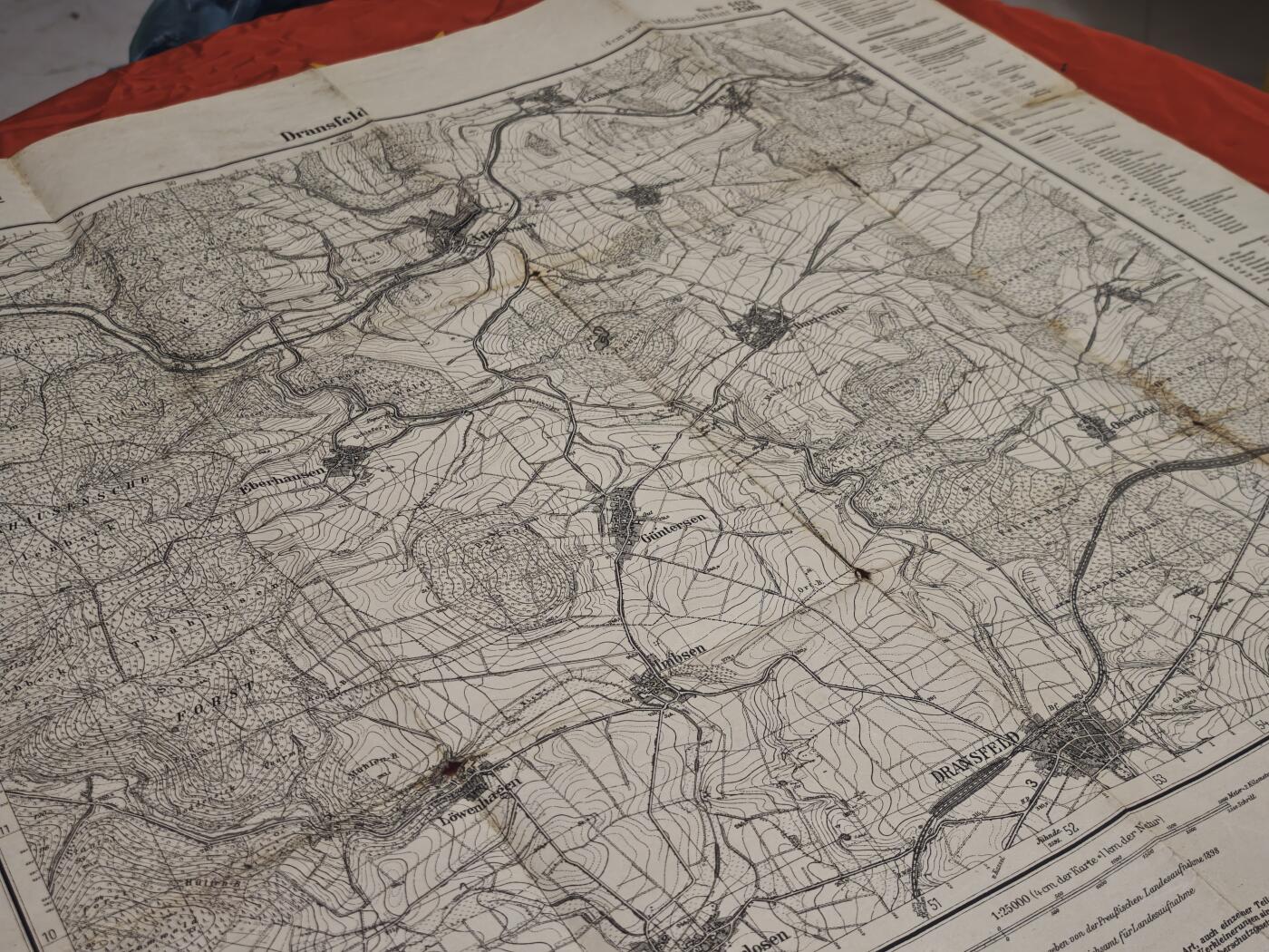 橙子收藏第二期 【19世纪普鲁士公务地图】1898年德兰斯费尔德1:25000测绘图(可军用）)