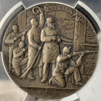 掌中浮雕-藏着的欧洲第051场 - PCGS SP64 ：1898年瑞士纳沙泰尔射击节银章，45mm