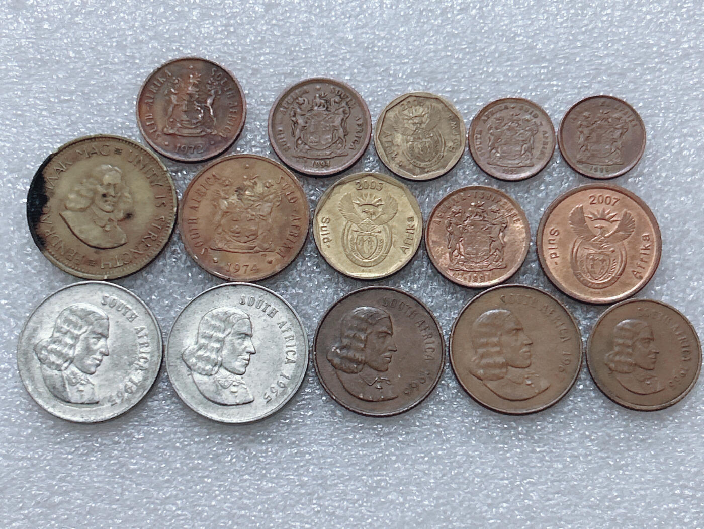 第一海外回流一元起拍收藏 散集专场  第296期 南非硬币🇿🇦15枚