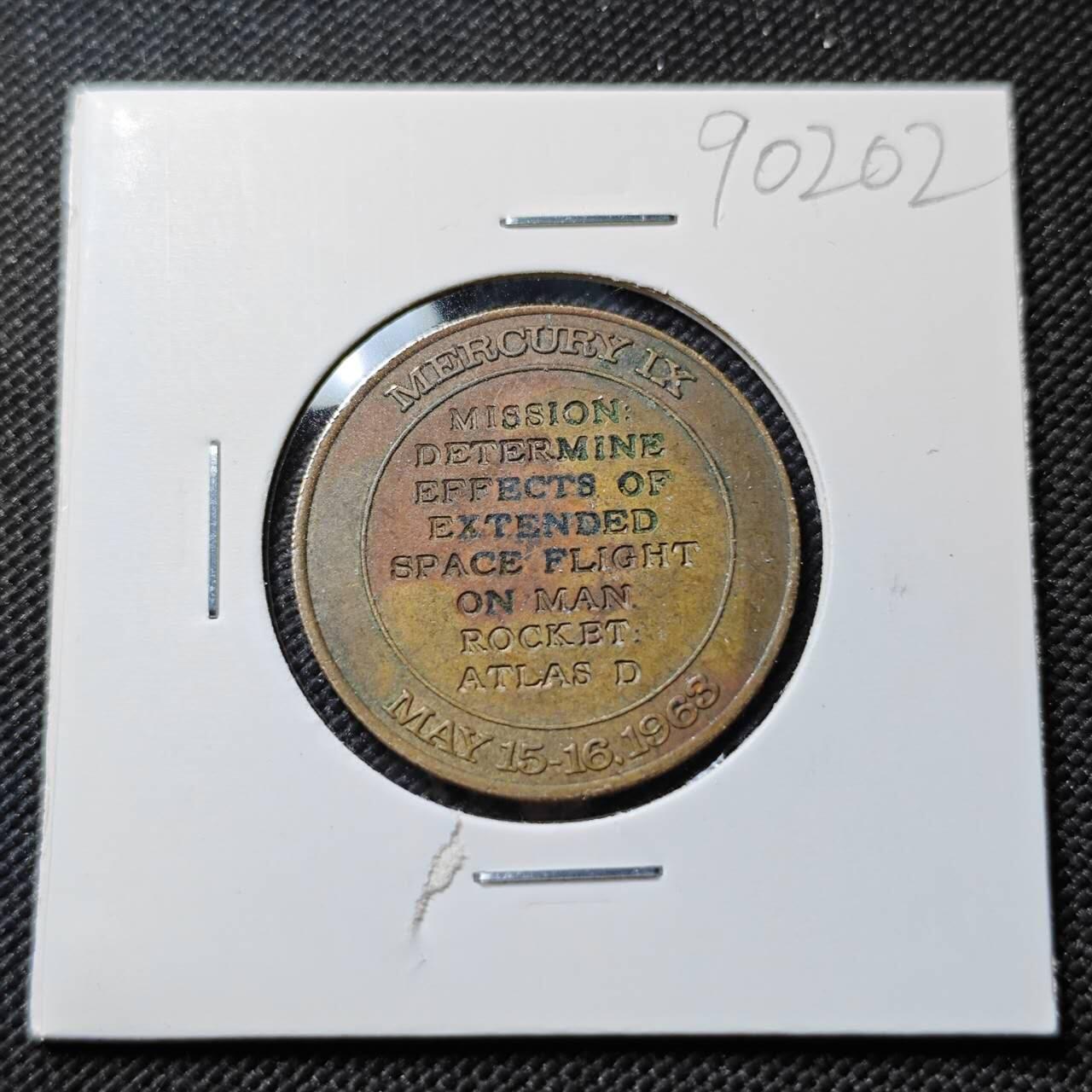 KK钱币收藏小铺  第390期  2月预留时间 周末发货  美国航天纪念铜章