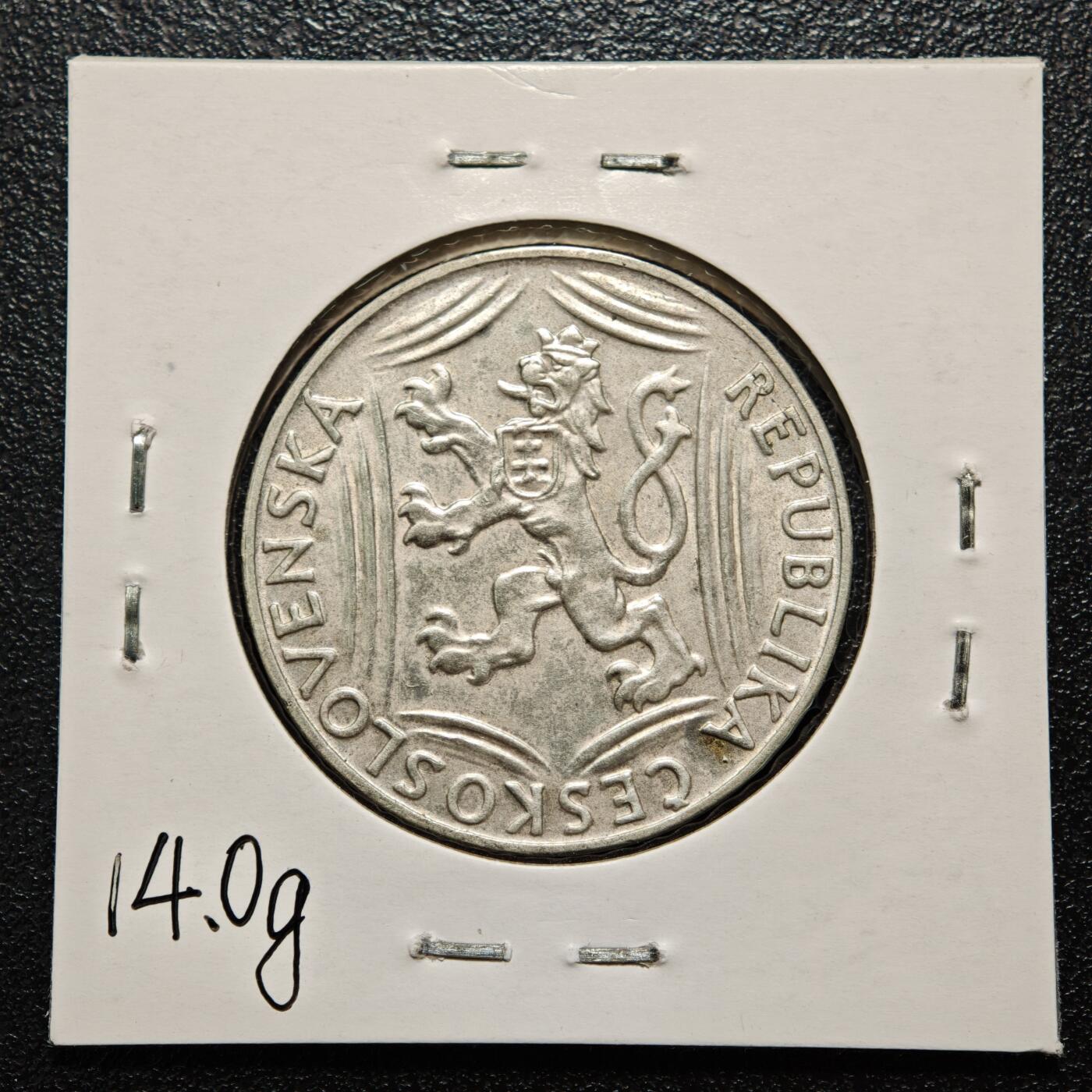 【德藏】世界币章拍卖第163期（拍品征集中~欢迎藏友联系） 老藏家集藏系列之- 1948年 捷克斯洛伐克独立30周年100克朗纪念银币 直径约：31mm；重约：14g 入册20余年·附有当年购入价 