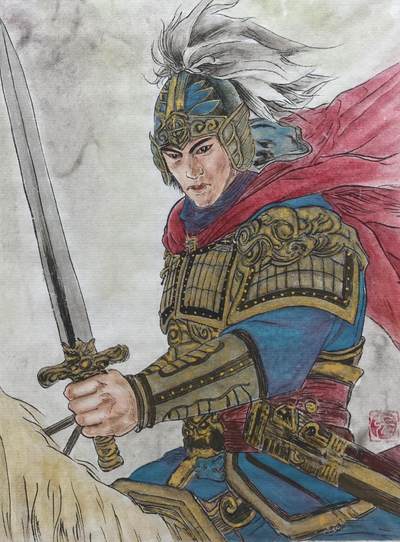 阳大大卡牌拍卖第96期（持续收拍品，周五晚上九点截拍，进群福利早知道） - 【手绘画】工艺大师张红作品 三国五虎原画 张飞 A5原稿打榜