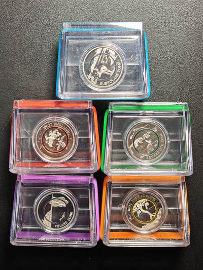 【德藏】世界币章拍卖第163期（拍品征集中~欢迎藏友联系） - 6枚一组 德国气候带系列5欧元精制纪念聚能环镍币 直径约：27.2mm/枚；重约：8.9g/枚