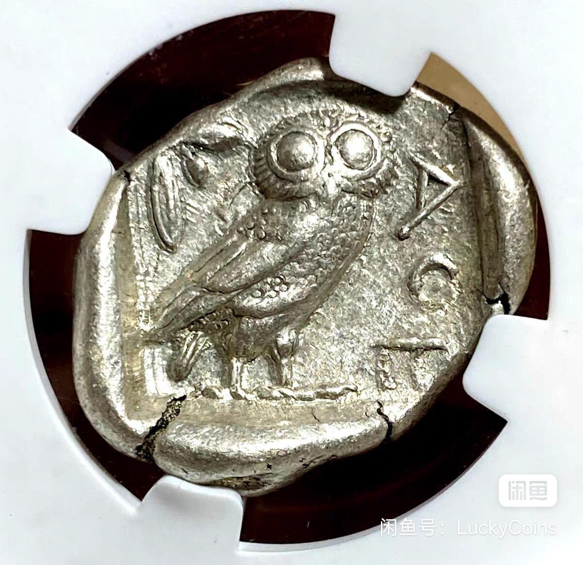 古希腊战神智慧女神雅典娜猫头鹰四德银币