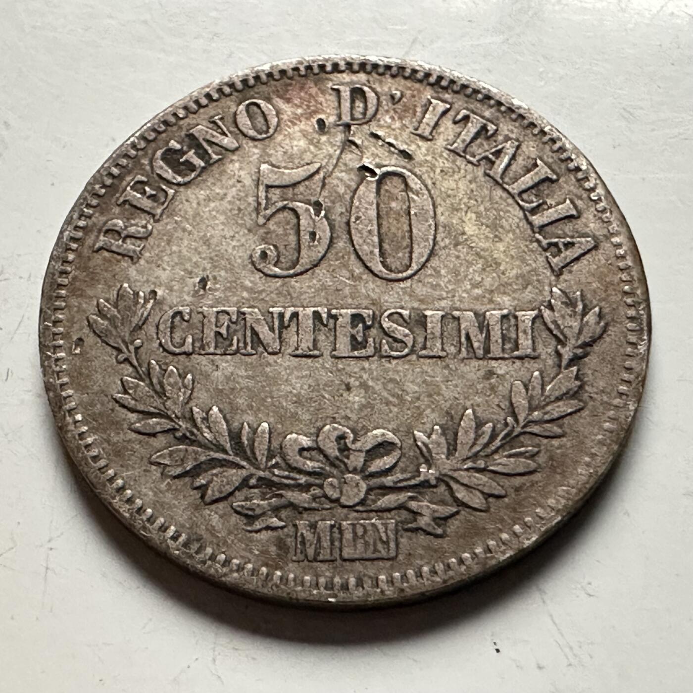 🌹外币初藏🌹🐯2026年第13场  每周二四六晚8️⃣点 接代拍 意大利1863年50分银币