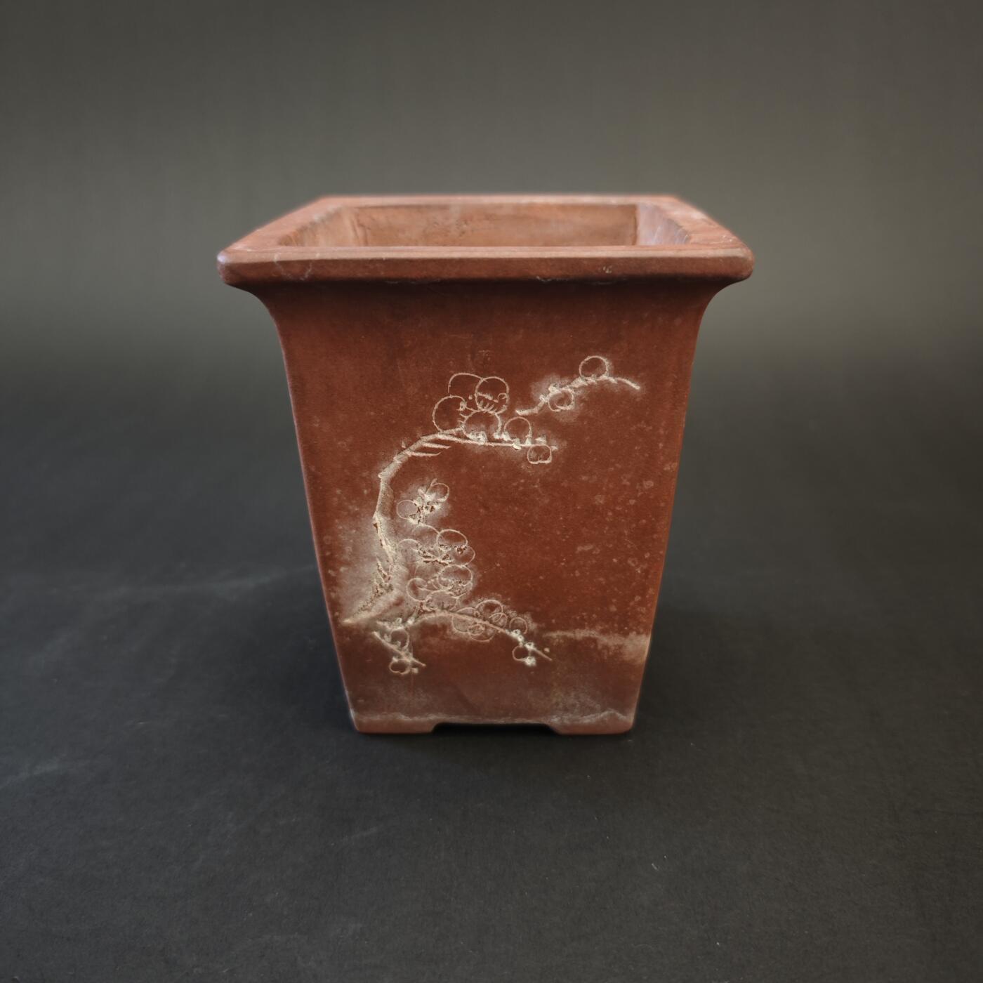 上海都达杂项专场九（全场包邮） 清 紫砂刻兰花花盆1-421