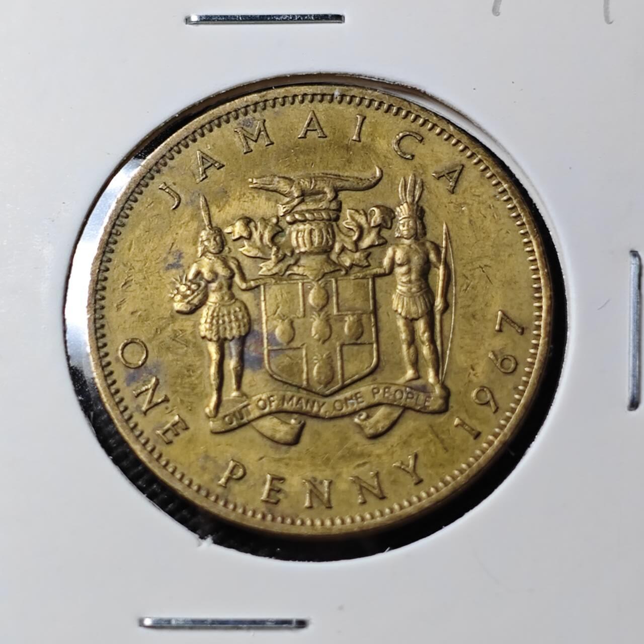 KK钱币收藏小铺  第390期  2月预留时间 周末发货  1967英属牙买加一便士铜币