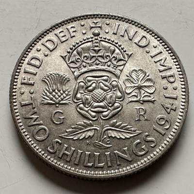 🌹外币初藏🌹🐯2026年第13场  每周二四六晚8️⃣点 接代拍 -  英国1941年2先令银币 11.3克50%银 好品