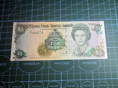 【炜奕收藏】，第五十八期，英属第三场 - 2005年开曼群岛5元，UNC品相，C1首发冠