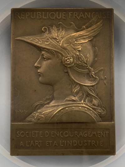 掌中浮雕-藏着的欧洲第051场 - NGC MS64:1935年法国戎装玛丽安娜女神铜章，42*59mm，大师罗蒂作品