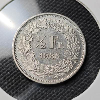 KK钱币收藏小铺  第390期  2月预留时间 周末发货 -  1983瑞士1/2法郎