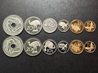 【德藏】世界币章拍卖第163期（拍品征集中~欢迎藏友联系） - 12枚一组 巴布亚新几内亚精制动物纪念币 1t2t5t10t20tK1各2枚