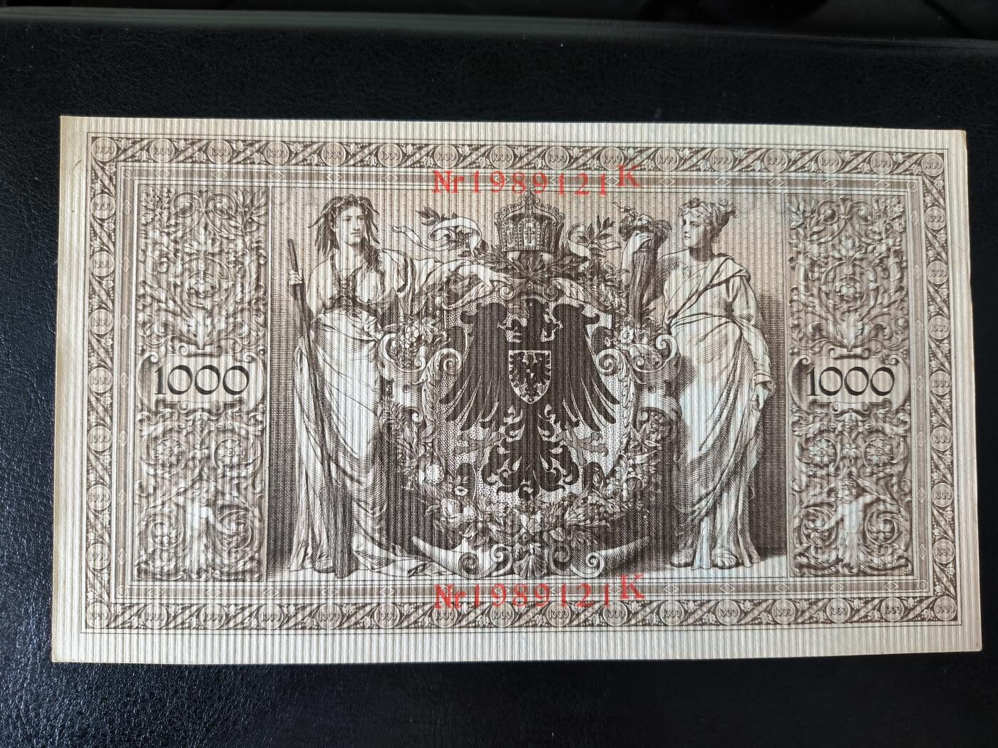 鑫鑫爱钱币2026-01-30 1910-德国-1000马克【UNC- 1989年份+生日号】