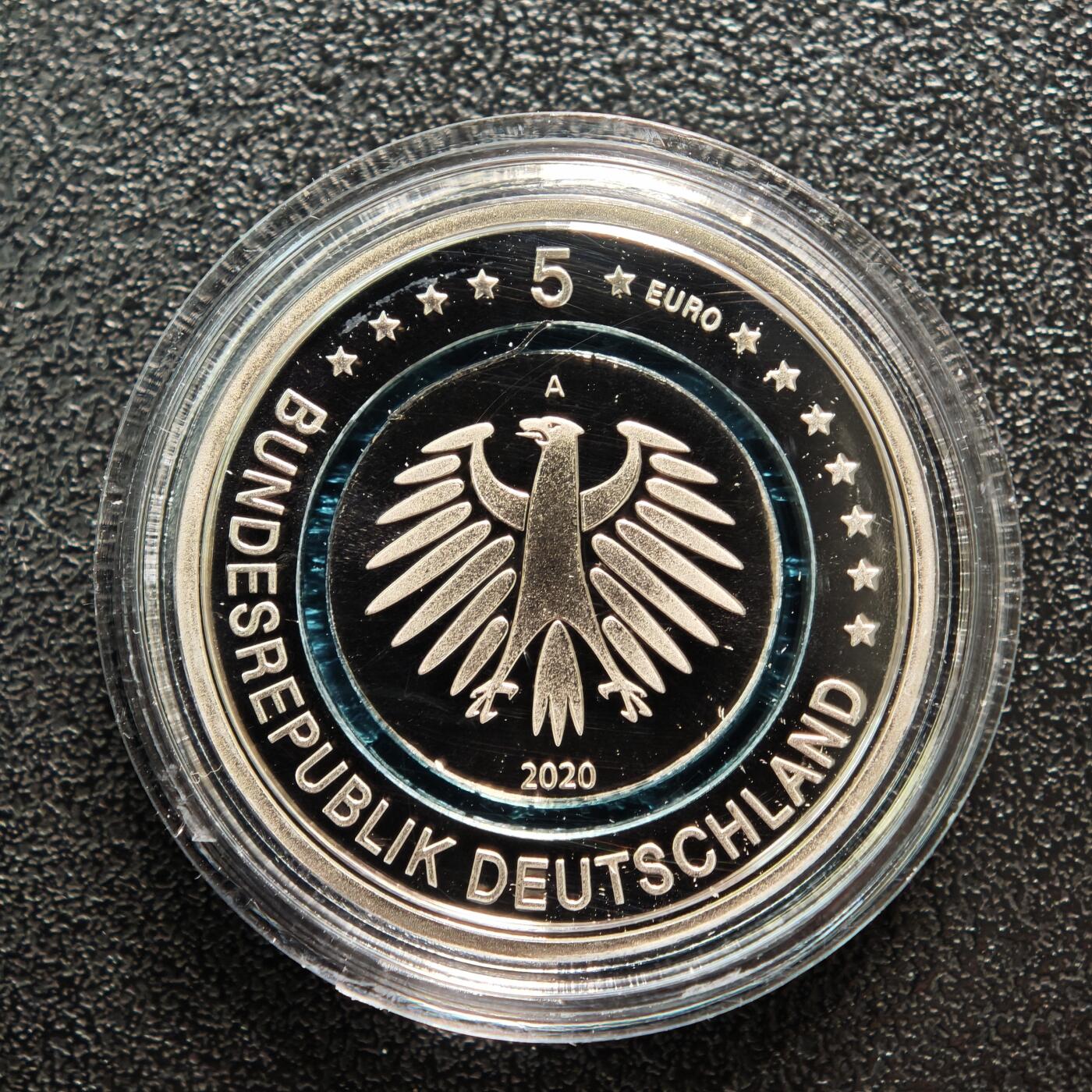 【德藏】世界币章拍卖第163期（拍品征集中~欢迎藏友联系） 6枚一组 德国气候带系列5欧元精制纪念聚能环镍币 直径约：27.2mm/枚；重约：8.9g/枚