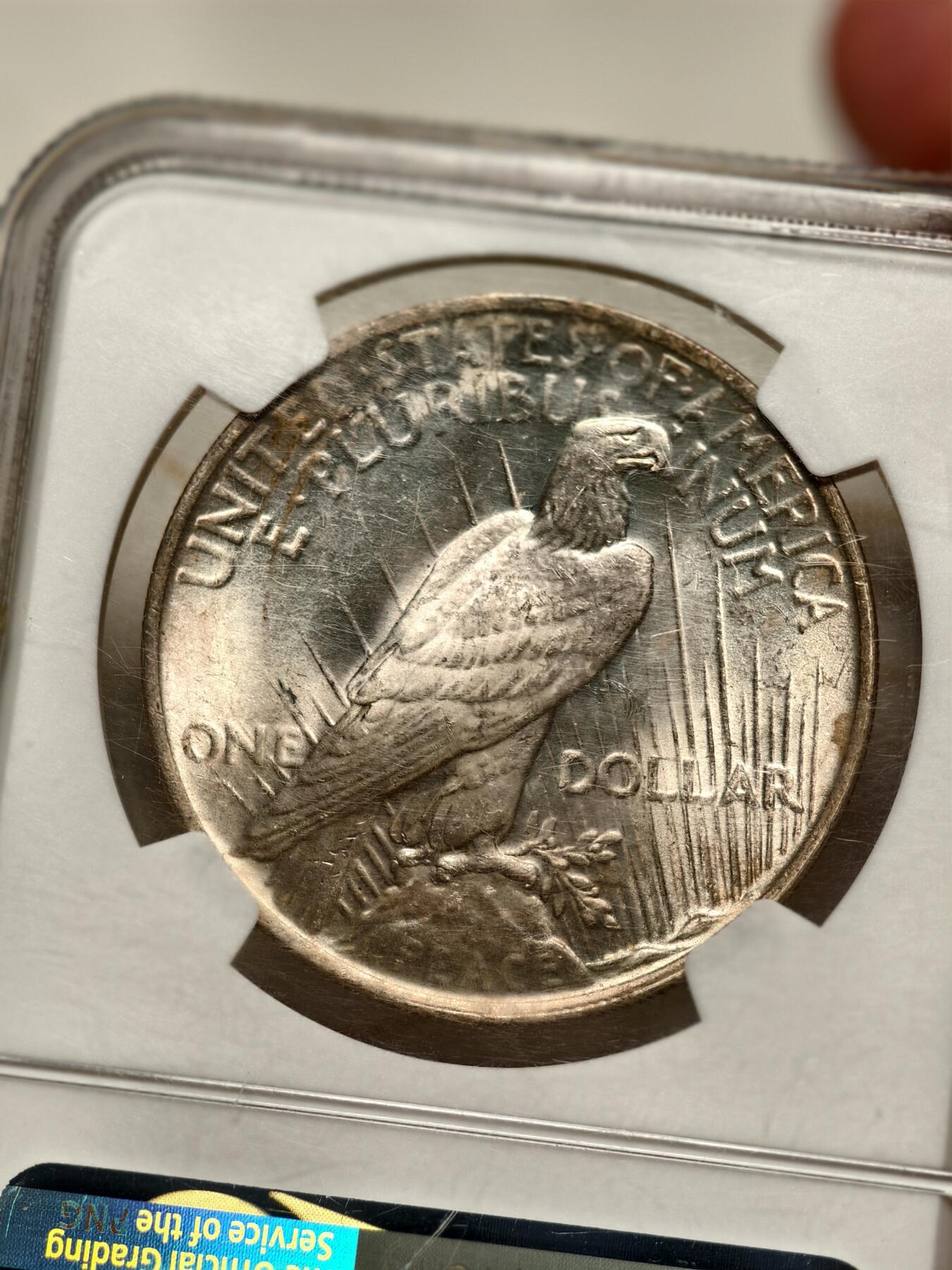 抚柳草堂-第十一期章牌钱币  奖章勋章限时免佣 满百包邮 放漏专场 1923 NGC MS63 美国和平1美元大银币 原光丝滑