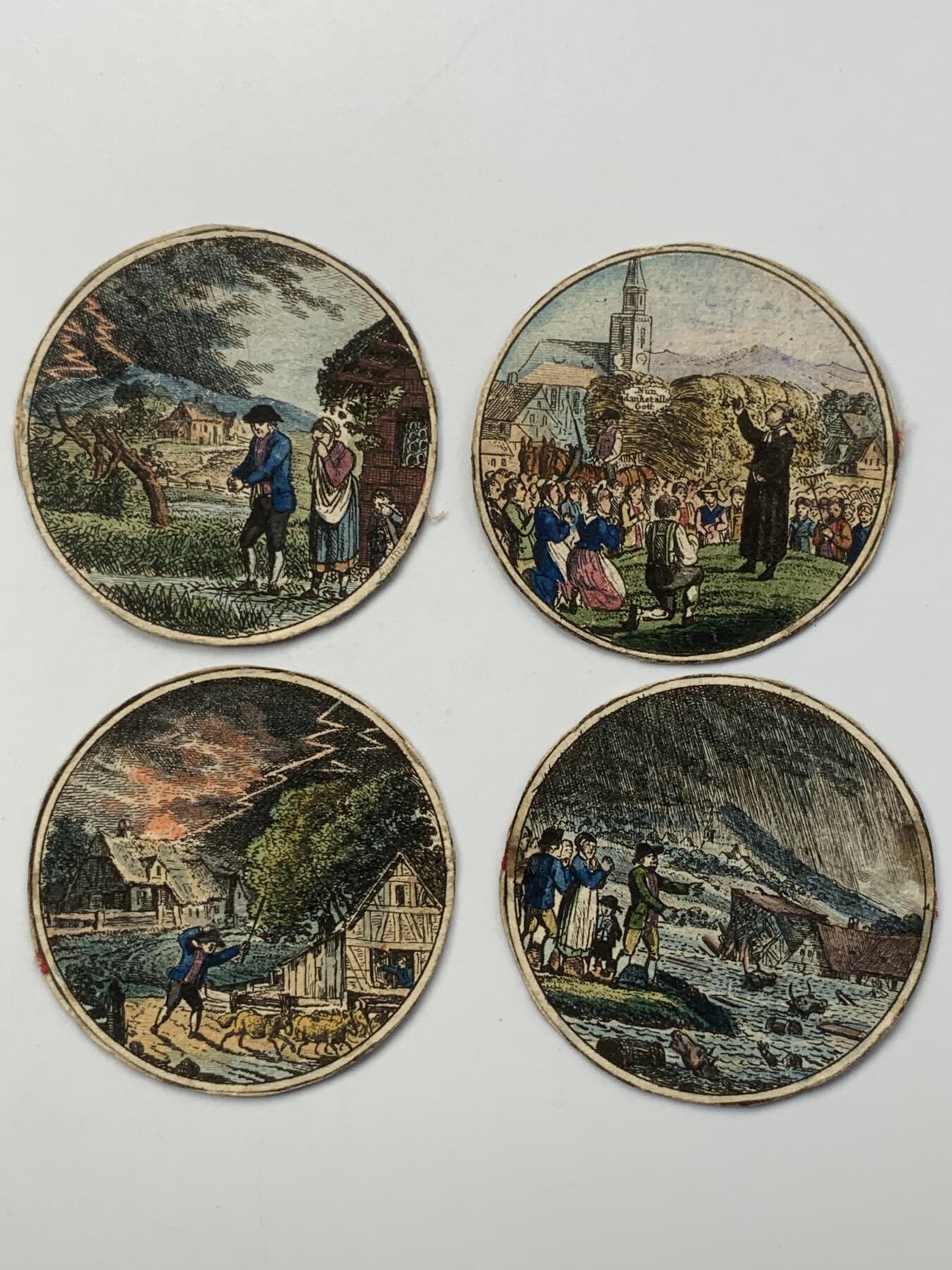 掌中浮雕-藏着的欧洲第051场 1817年银质插图章 , 类似于一个盒子，可以打开，里面有八张圆形纸片，49.5mm，25g