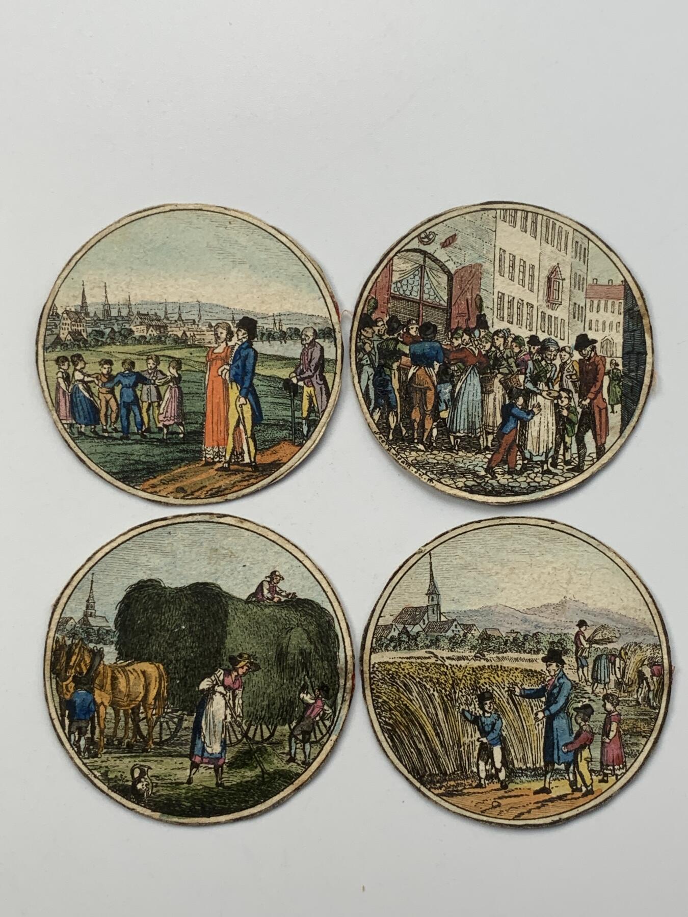 掌中浮雕-藏着的欧洲第051场 1817年银质插图章 , 类似于一个盒子，可以打开，里面有八张圆形纸片，49.5mm，25g