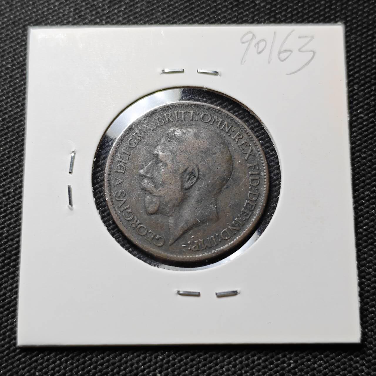 KK钱币收藏小铺  第390期  2月预留时间 周末发货  1918英国半便士铜币