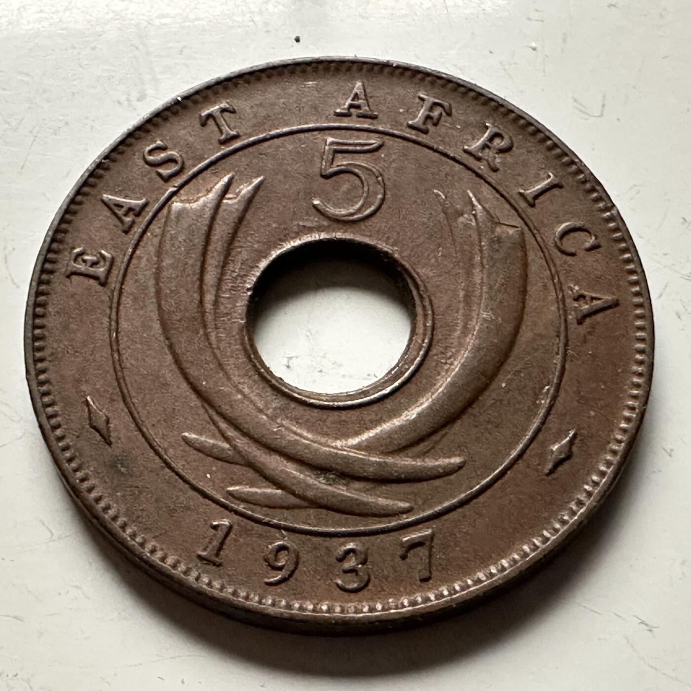 🌹外币初藏🌹🐯2026年第13场  每周二四六晚8️⃣点 接代拍 英属东非1937年5分