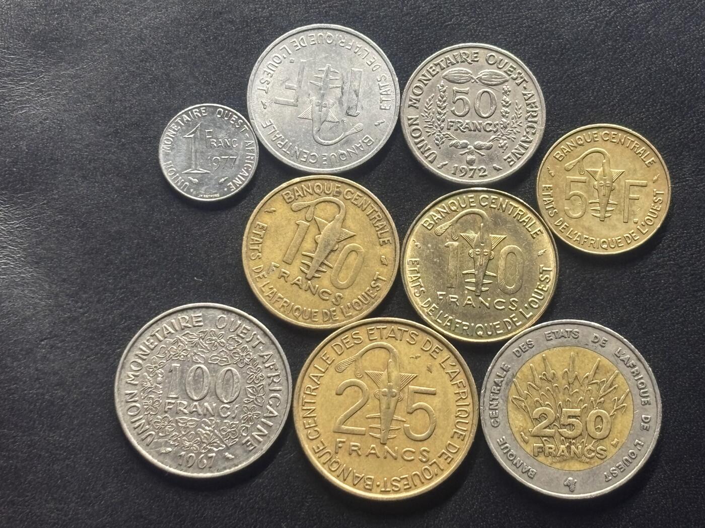 邮泉阁限时拍卖第四十场 非洲专场（硬币在国外。请付邮费6元。） 西非9枚