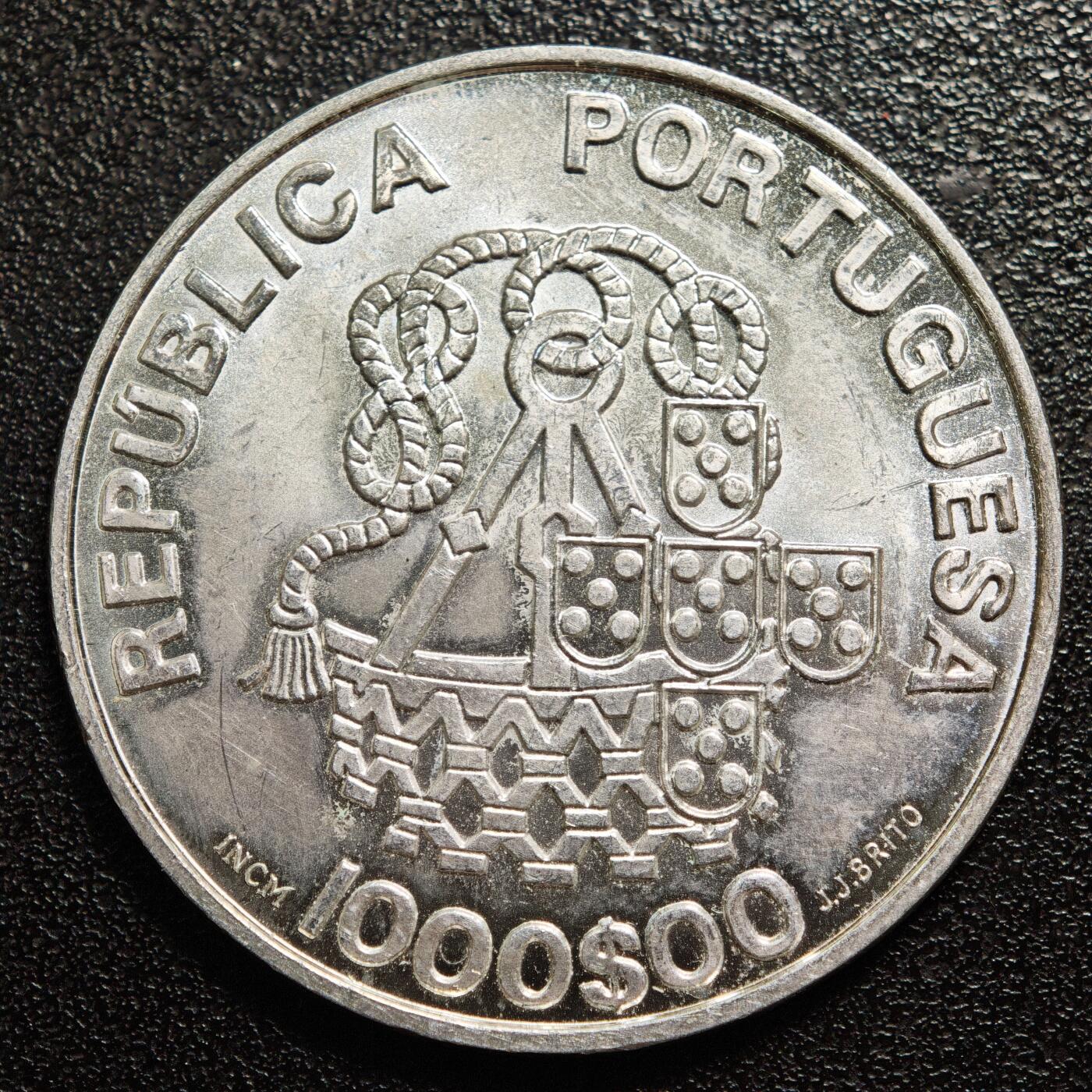【德藏】世界币章拍卖第163期（拍品征集中~欢迎藏友联系） 1998年 葡萄牙米塞里科迪亚教堂500周年1000埃斯库多纪念银币 直径约：40mm；重约：27.1g
