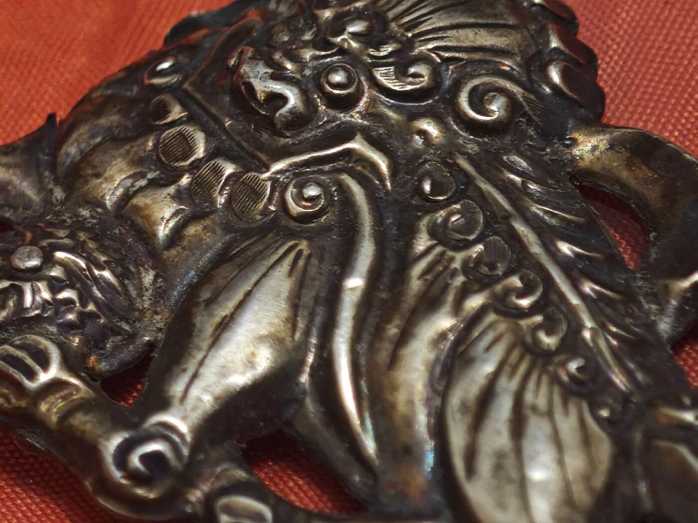 橙子收藏第二期 清代/民国民俗银饰  狮子滚绣球