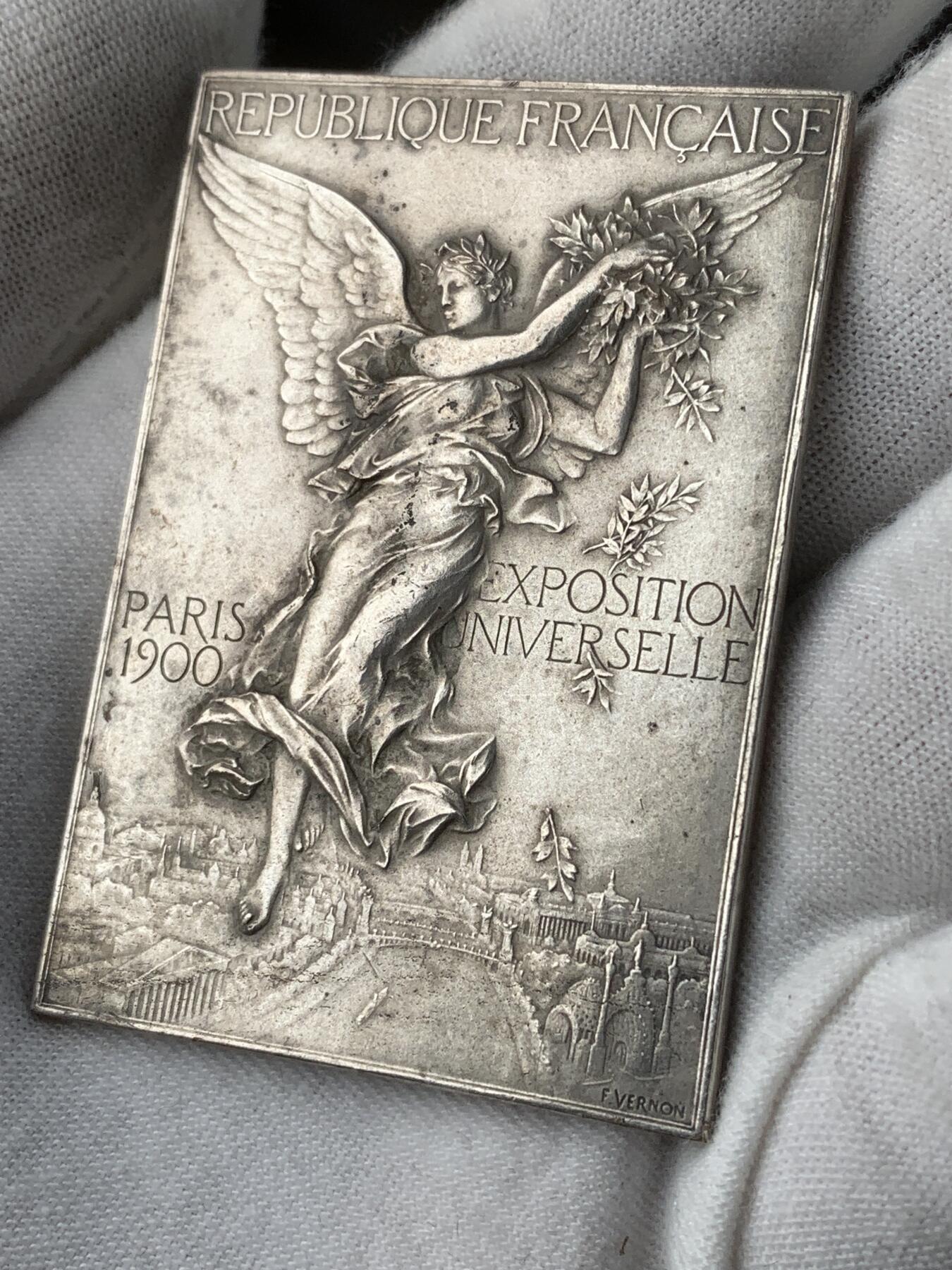 掌中浮雕-藏着的欧洲第051场 法国预备军演比赛奖牌，42 X 60mm，镀银铜章，原盒缺盖