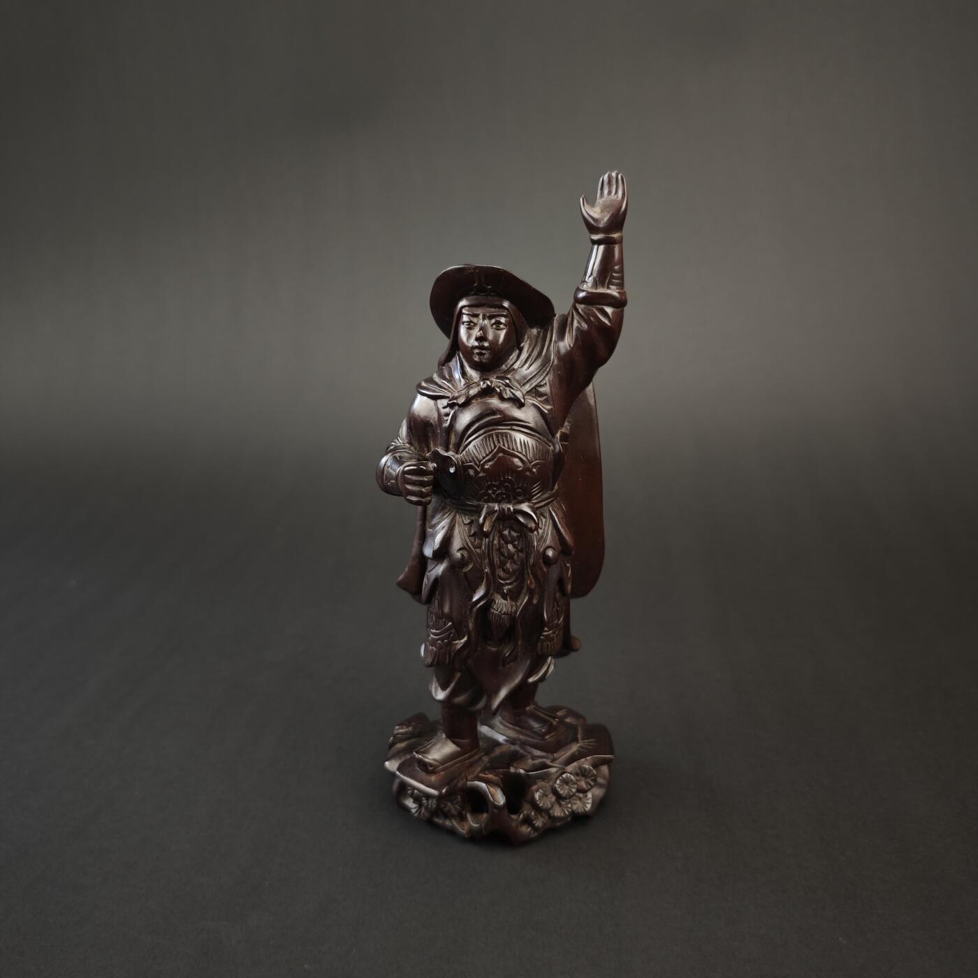 上海都达杂项专场九（全场包邮） 民国 黄杨木雕穆桂英挂帅1-322