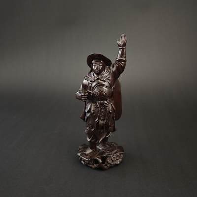 上海都达杂项专场九（全场包邮） - 民国 黄杨木雕穆桂英挂帅1-322