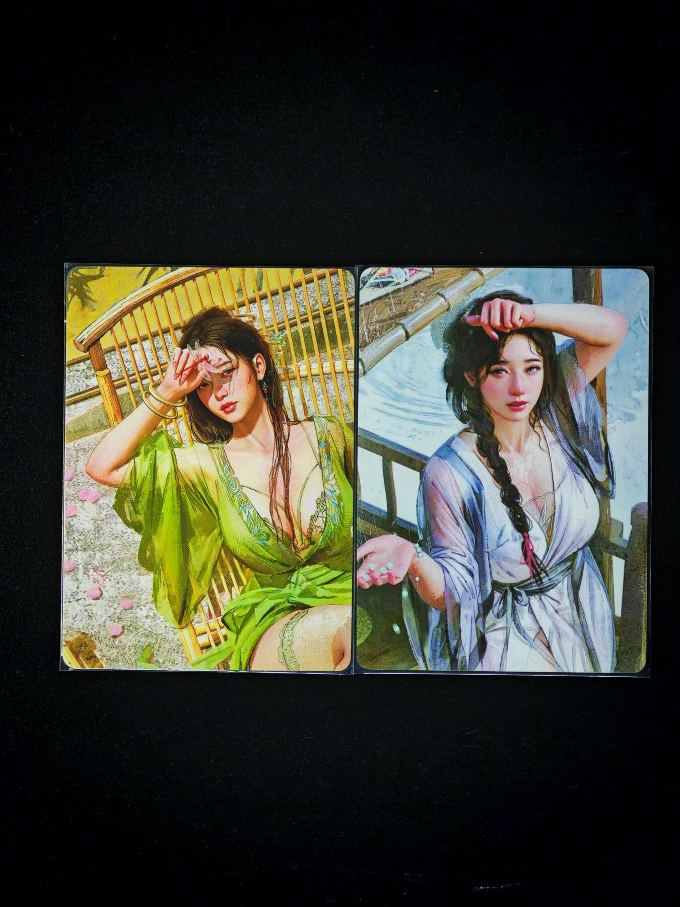 琦卡当当铺～第30期★★一大波美女正向你走来~支持寄存★★~【9点40结束】扫码加群抽[包邮券]~ 焱卡文化-燎原卡牌-刷子ST_Brush-人间传-大头卡-2张