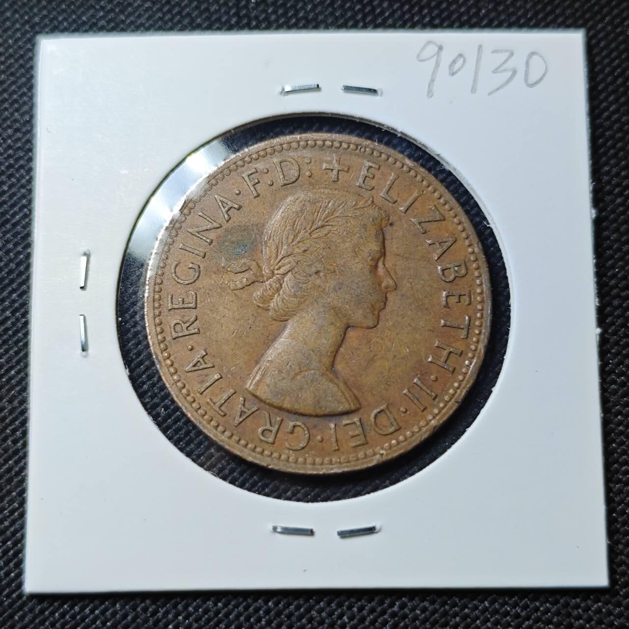 KK钱币收藏小铺  第390期  2月预留时间 周末发货  1956澳大利亚1便士铜币