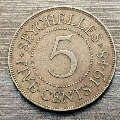 【铜匠收藏】★第141★散币专场 不寄存，30包邮。不满30元，支付5元运费。《接受代拍 代送NGC评级》 - 98【无寄存】毛里求斯 1948年 5分 乔六 铜币