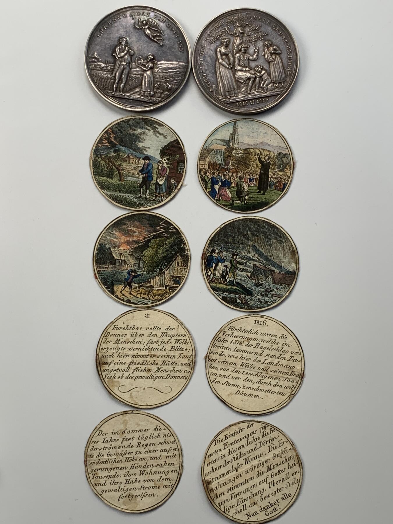 掌中浮雕-藏着的欧洲第051场 1817年银质插图章 , 类似于一个盒子，可以打开，里面有八张圆形纸片，49.5mm，25g