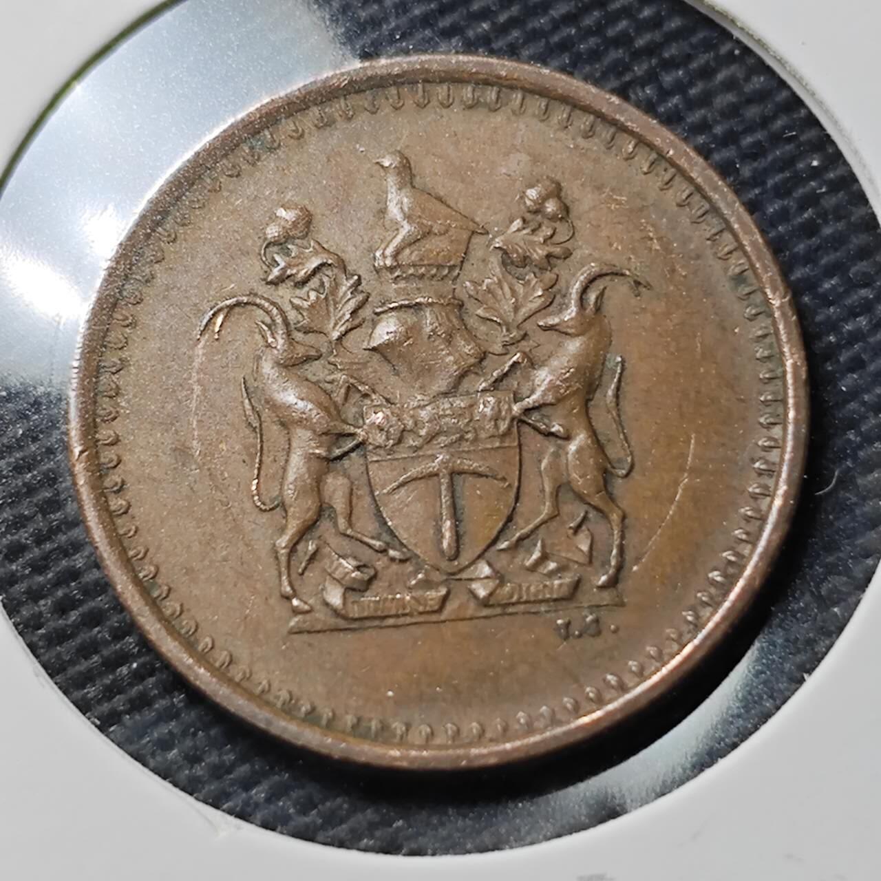 KK钱币收藏小铺  第390期  2月预留时间 周末发货  罗得西亚1分铜币