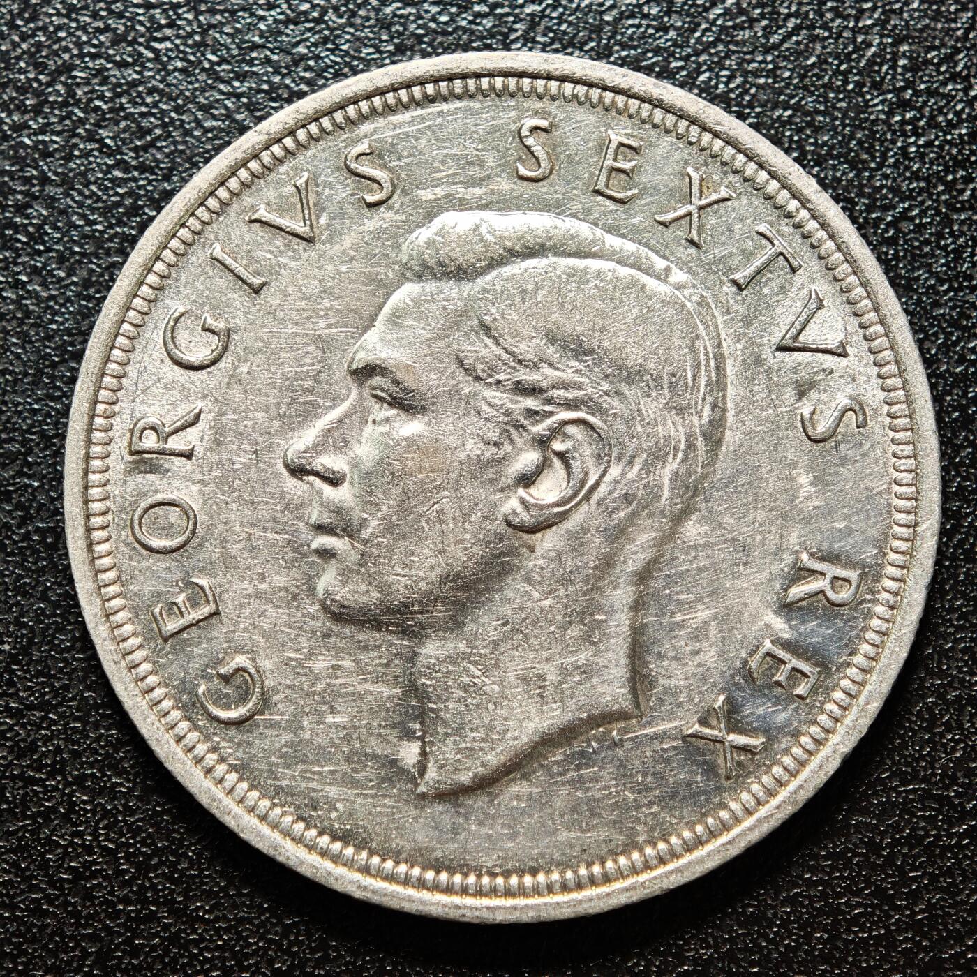 【德藏】世界币章拍卖第163期（拍品征集中~欢迎藏友联系） 1952年 英属南非开普敦成立300周年5先令纪念银币 直径约：38.9mm；重约：28.1g