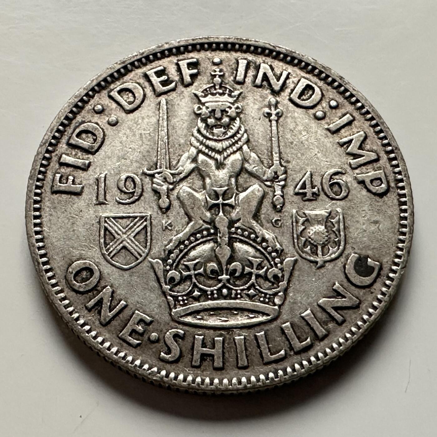 🌹外币初藏🌹🐯2026年第13场  每周二四六晚8️⃣点 接代拍  英国1946年1先令银币 5.65克50%银