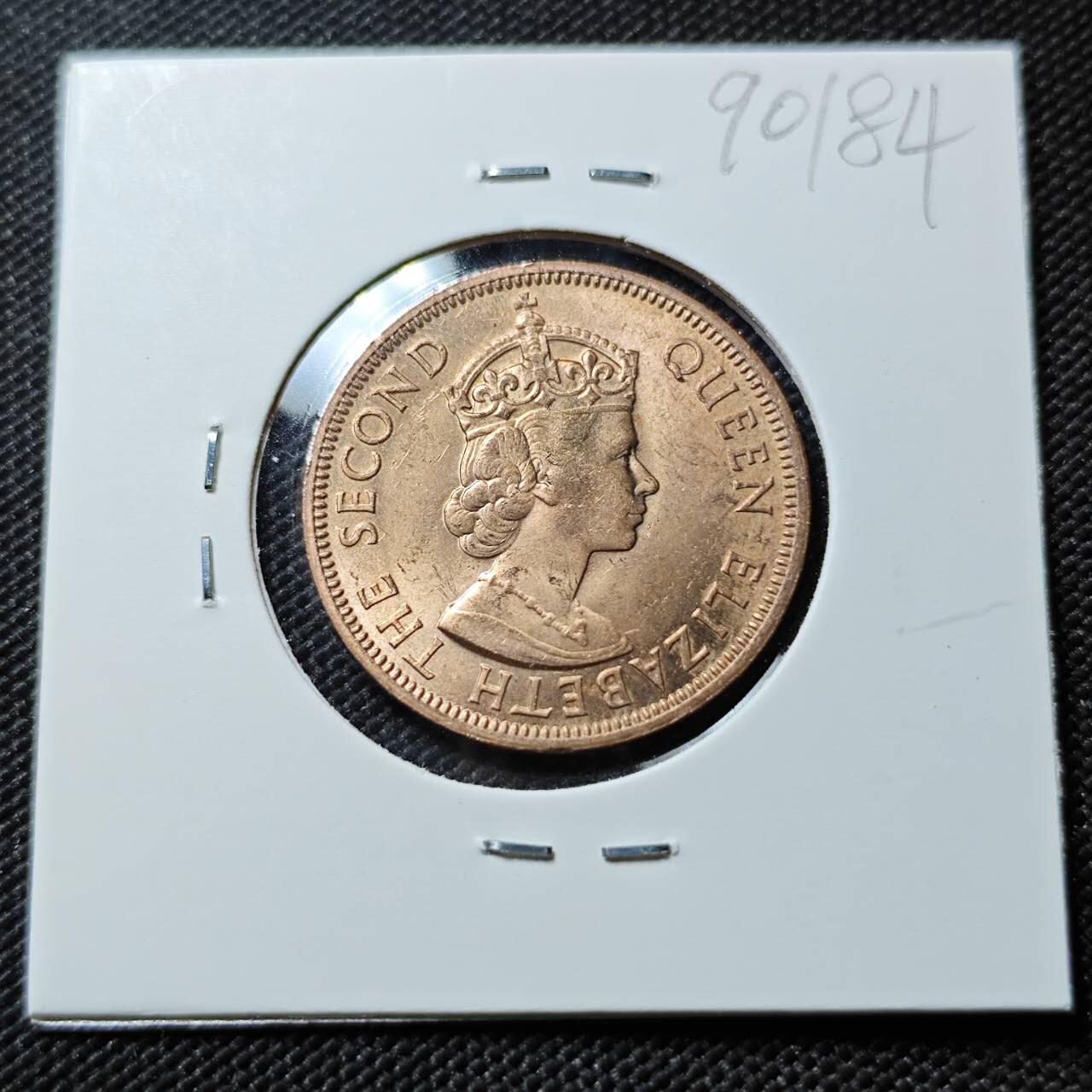 KK钱币收藏小铺  第390期  2月预留时间 周末发货  英属加勒比1分铜币 好品