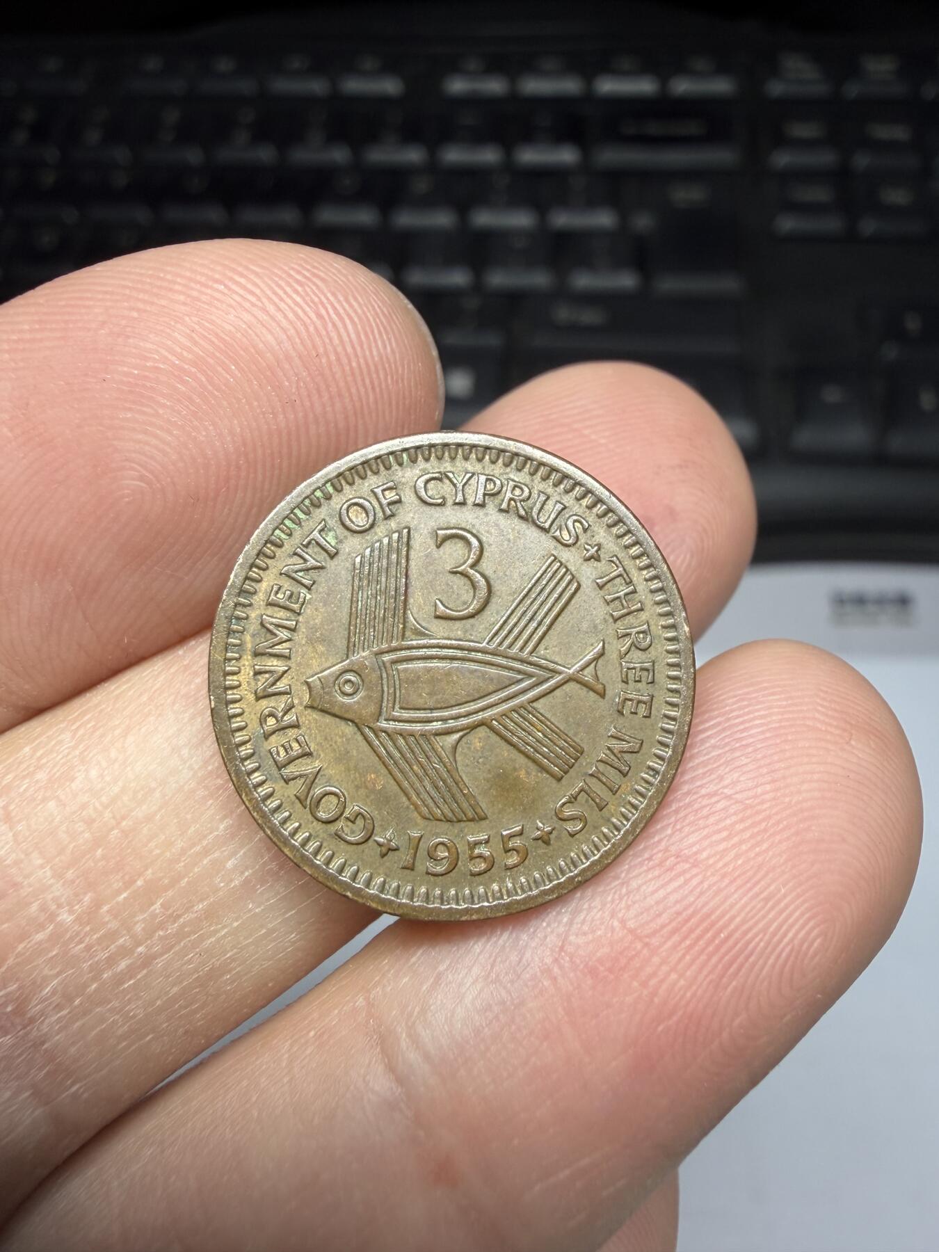 2025年集古藏今外币拍卖第二期-第1场—（总第301拍），可以寄存60天，满160元包邮。 1955年塞浦路斯3先令