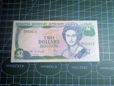 【炜奕收藏】，第五十八期，英属第三场 - 1997年百慕大2元，UNC品相