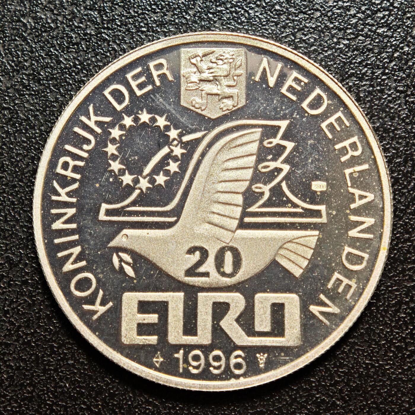 【德藏】世界币章拍卖第163期（拍品征集中~欢迎藏友联系） 1996年 荷兰威廉·巴伦支北极探险400周年20欧元纪念银币 直径约：33mm；重约：15g