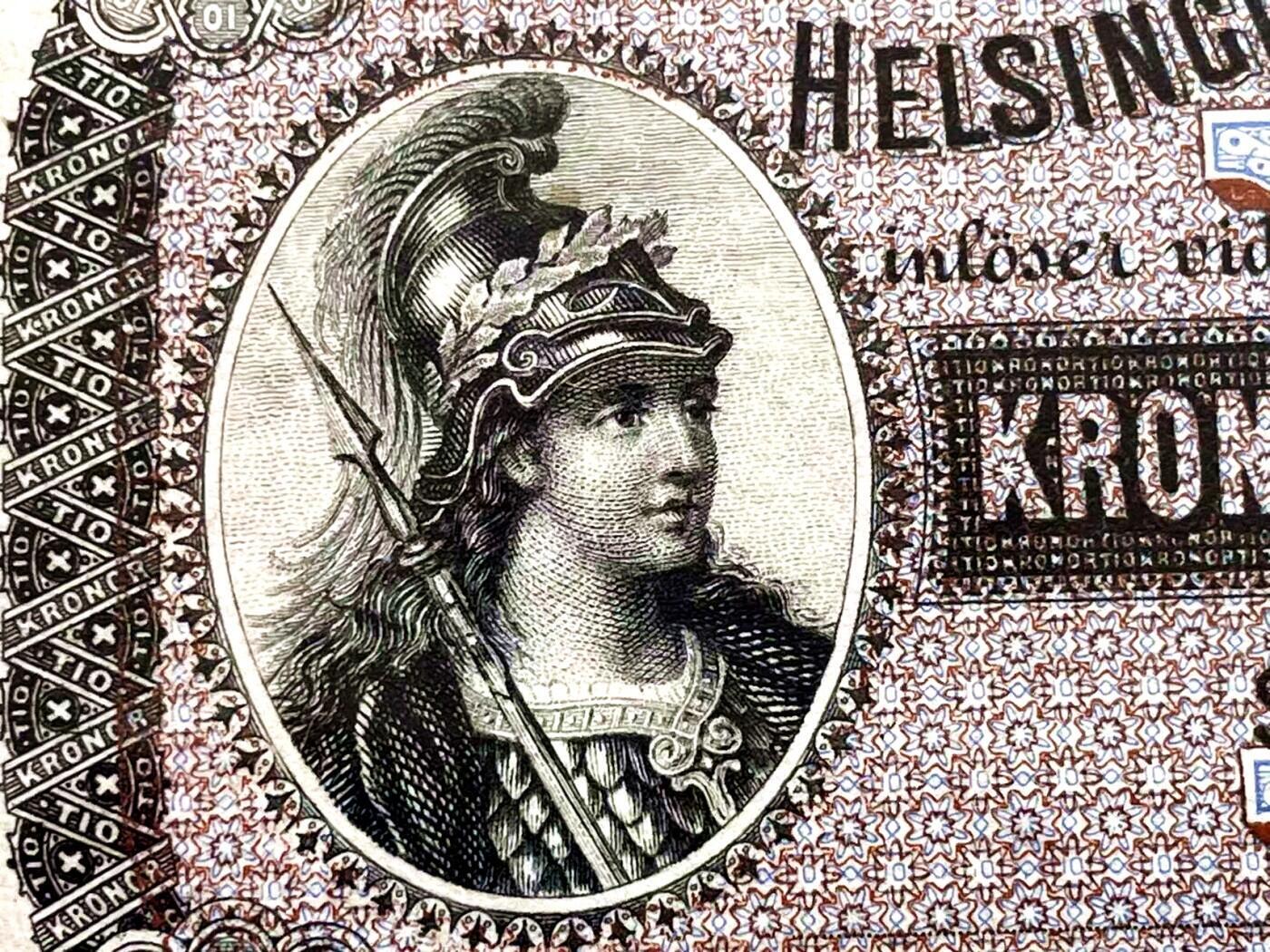 【Blue Auction】世界纸币精拍第780期——18级TOP拍卖/信誉/品质/专业/高效💫  【唯一冠军分非常少见】瑞典 早期 1879年10克朗 BWC出品 雅典娜雕刻非常出彩 PMG65EPQ 绝品样钞